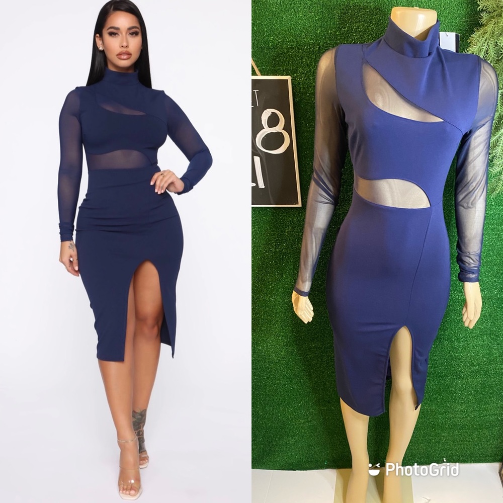 NEW. Faahion Nova:  Mesh Midi Formal Dress M